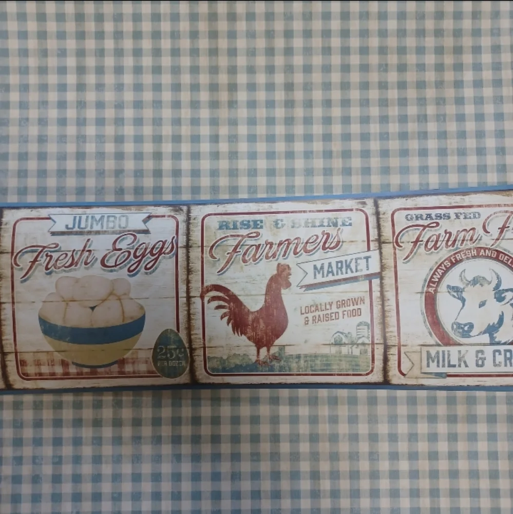 Wallpaper Border Farmers Market Vintage Signs